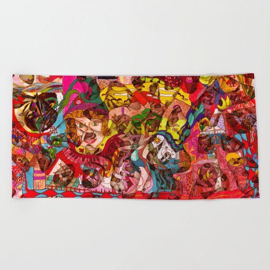 Mini slices brought together push away the stormy weather Beach Towel