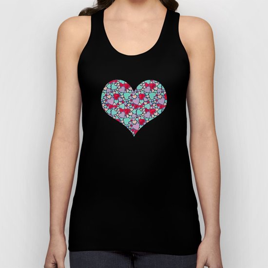 Sweet hearts mosaic pattern Unisex Tank Top