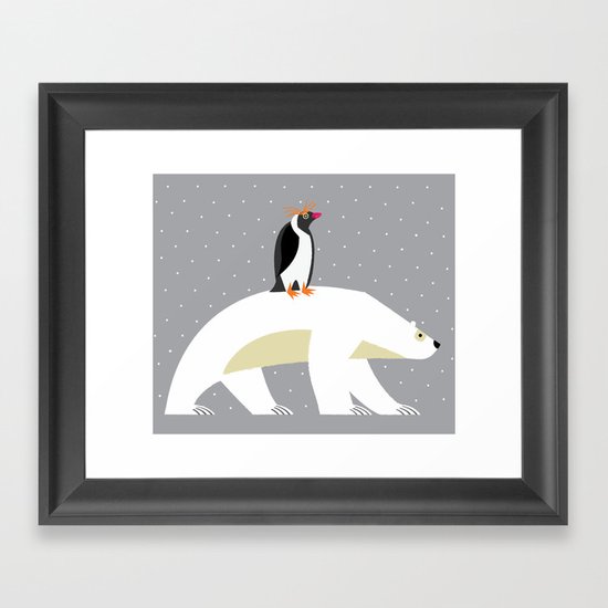 The Polar Bear and The Penguin Framed Art Print