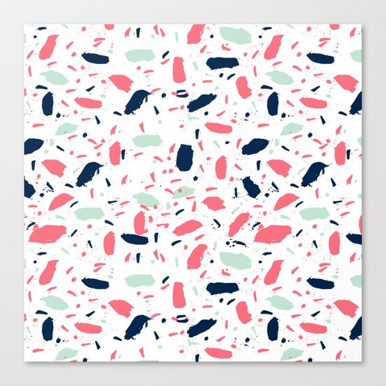 Meli - abstract pattern minimal modern gender neutral art print for home office nursery dorm Canvas Print