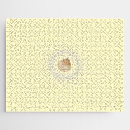 Watercolor Seashell and Sand on Pastel Yellow Jigsaw Puzzle