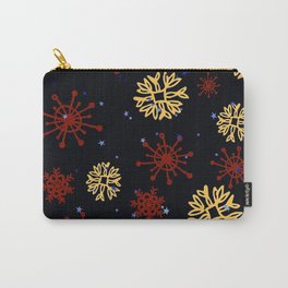 Christmas Contemporary Red And Gold Snowflakes Pattern  Carry-All Pouch