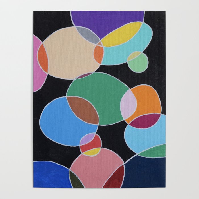 Abstract Colorful Circles Overlapping  Poster