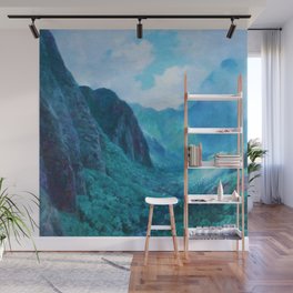 Iao Valley, Maui, Hawaiian landscape painting by D. Howard Hitchcock Wall Mural