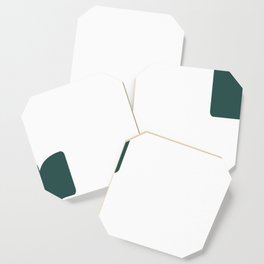 r (Dark Green & White Letter) Coaster