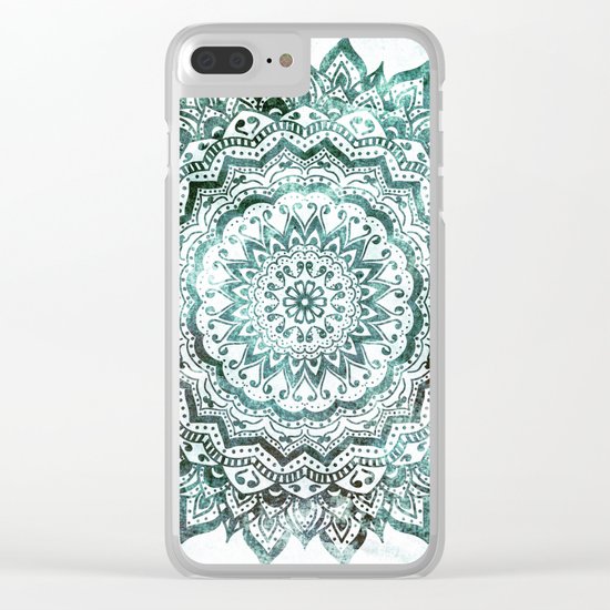 Emerald Jewel Mandala Clear iPhone Case