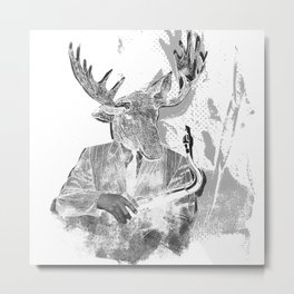 Jazz Musician Metal Print | Black and White, Animal, Collage, Illustration 