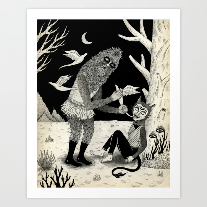 Thievery in the Woods Art Print