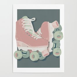 Quad Roller Skates | Pink Roller Skates | Girl | Pink Palette  Poster
