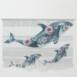 Rose Garden Whales Wall Hanging