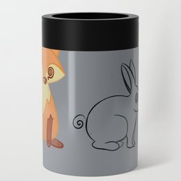 Circle of Life - Fox Bunny Carrot - Minimalistic art Can Cooler