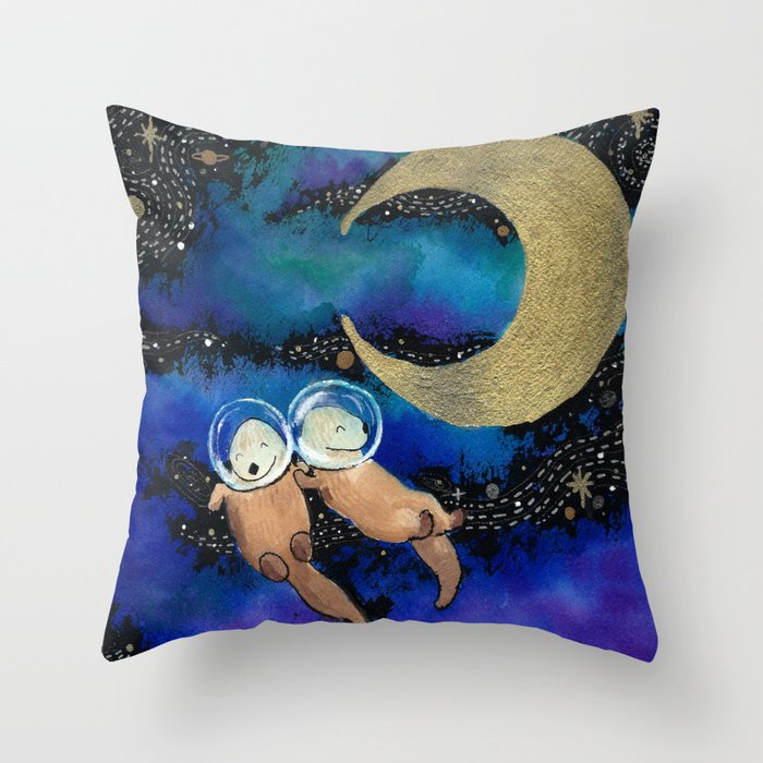 Otter Space Throw Pillow