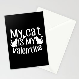 My Cat Is My Valentine Stationery Card