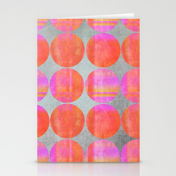 orange dots grunge mixed media modern pattern Stationery Cards