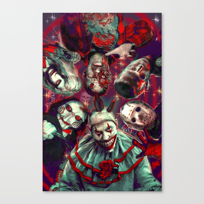 Twisty Jigsaw Jason Voorhees Terminator Psychedelic Spook Show Canvas Print By Themonsterstore Society6