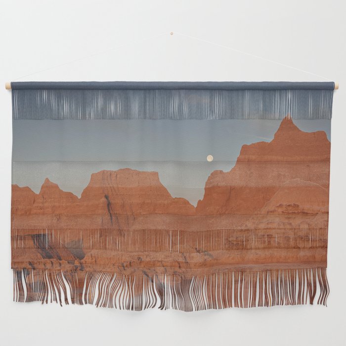 Moonsetting at Sunrise in the Badlands Wall Hanging