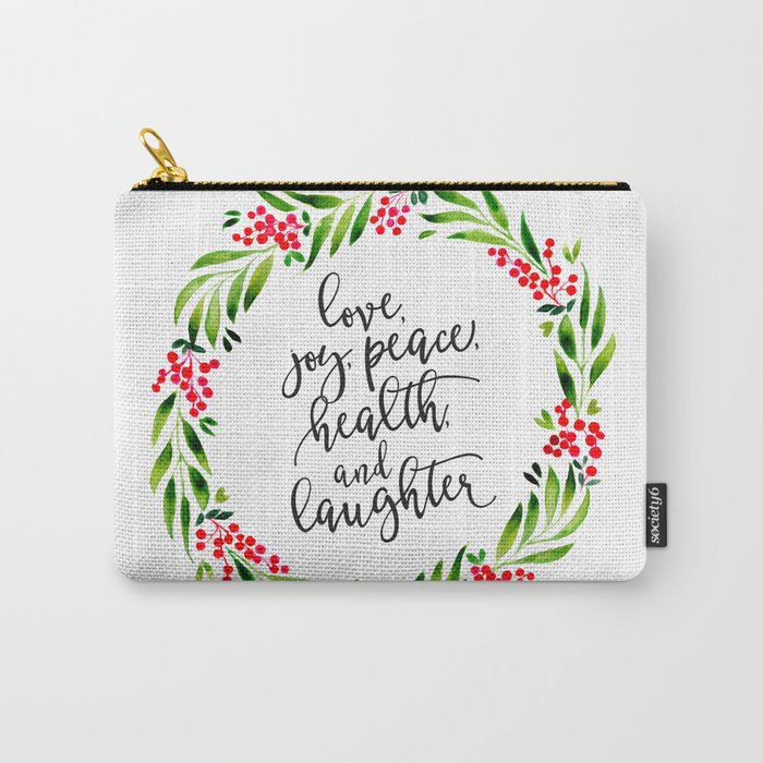 Watercolor wreath with best wishes Carry-All Pouch