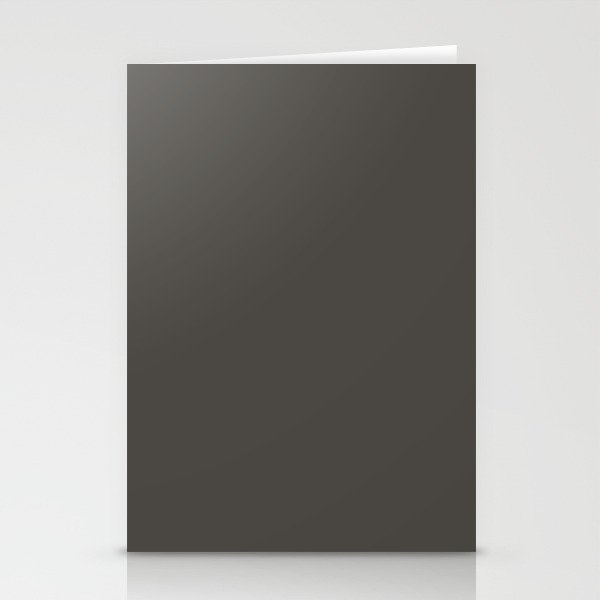 Dark Gray Solid Color Pantone Beluga 19-0405 TCX Shades of Yellow Hues Stationery Cards