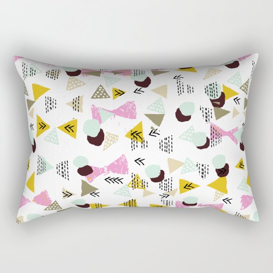 Dotty Tri abstract minimal texture brushstroke boho minimalism painting hipster geometric dorm Rectangular Pillow