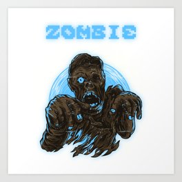 Zombie Season Scary Art Art Print
