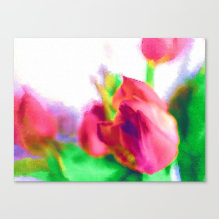 Harborough Tulips - Watercolour Paiting Canvas Print