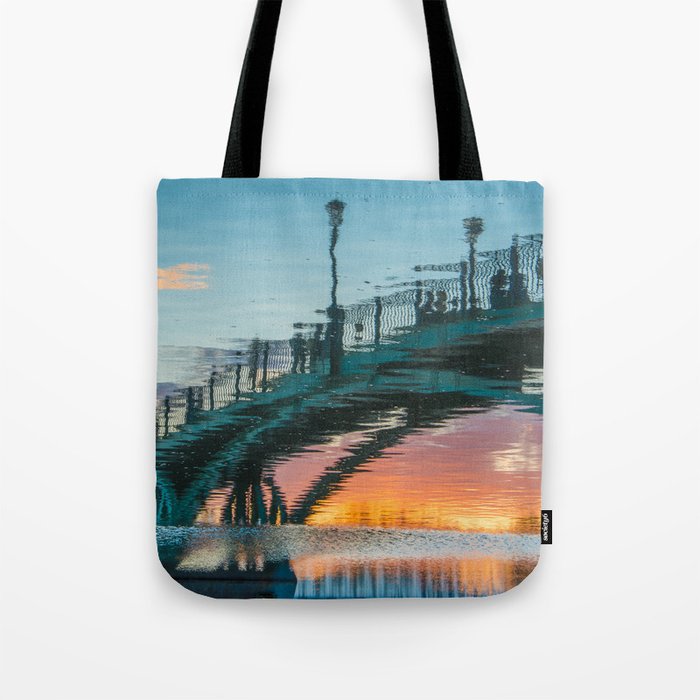 the reflection of the pedestrian bridge Tote Bag