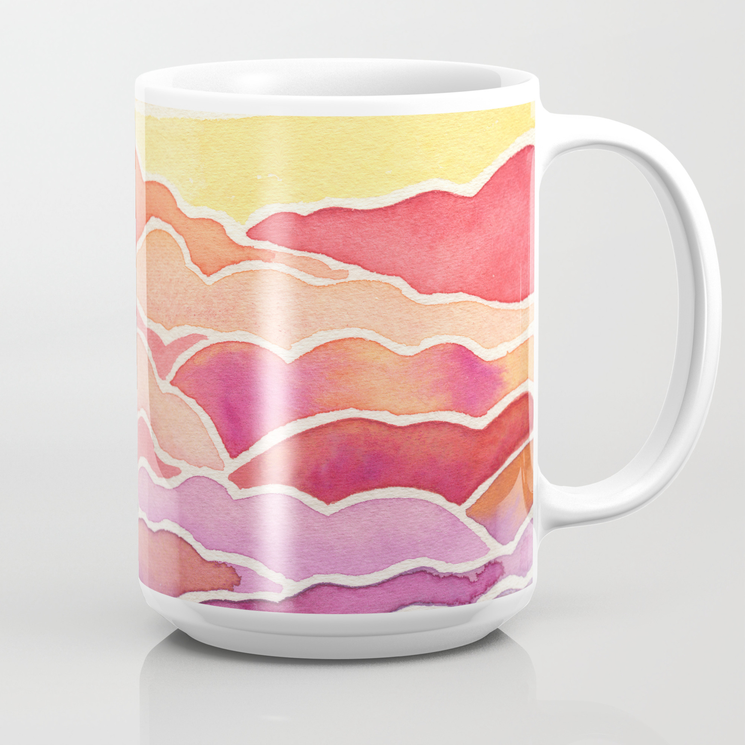 Above The Clouds Watercolor Painting Coffee Mug By Jenpicicci