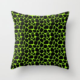 Neon Safari Lime Green & Black Throw Pillow
