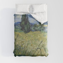 Green Wheat Field with Cypress,  Vincent van Gogh Comforter