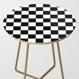 chess board, chessboard  black and white pattern Side Table