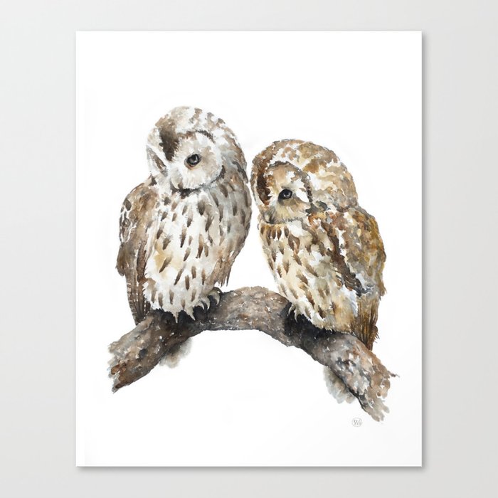 Two owls Canvas Print