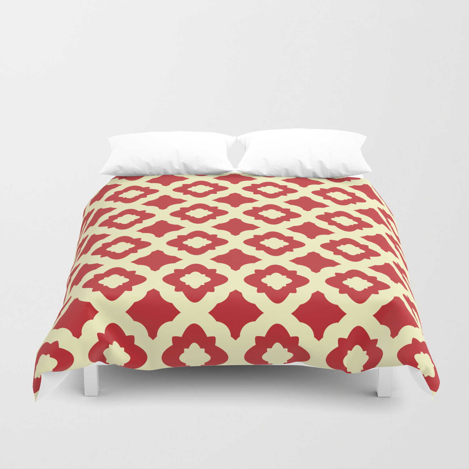 Pattern In Red And Cream Duvet Cover By Sanmariroets Society6