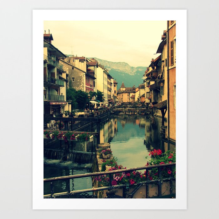 Moody Canal in Annecy, France Art Print