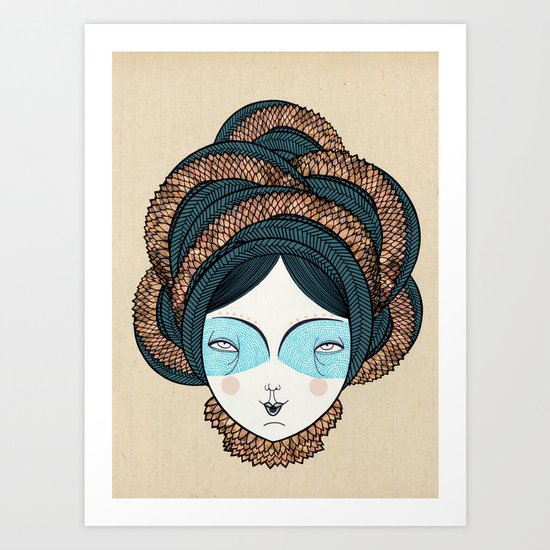 The long hair girl Art Print