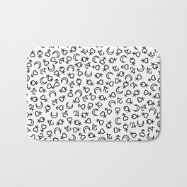 Champions of Justice Bath Mat | Anime, Pattern, Black And White, Moon, Jupiter, Mercury, Mars, Graphic Design, Cartoon, Soldiers 