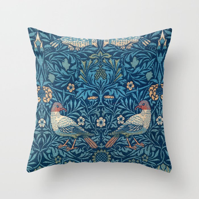 William Morris Bird Tapestry Throw Pillow