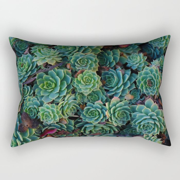 Fresh Succulent Pattern (Color) Rectangular Pillow