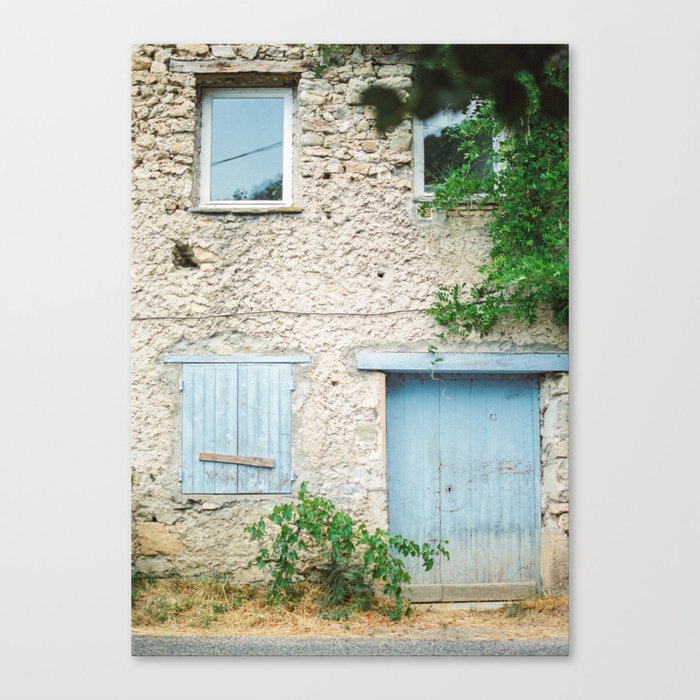 Picturesque house with wooden windows in the Provence Canvas Print