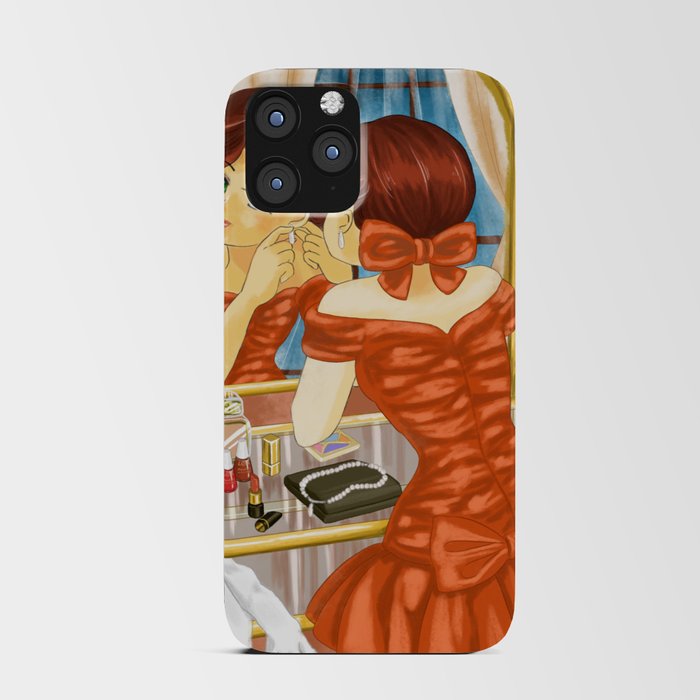 80s Anime Girl Getting Ready for the Party iPhone Card Case