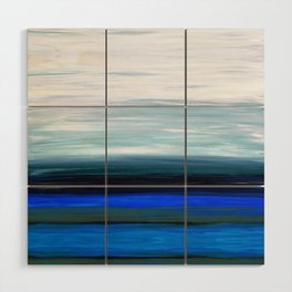After The Storm - Blue And White Abstract Landscape Art Wood Wall Art