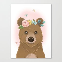 Floral Bear Canvas Print
