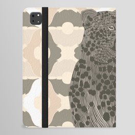 Gorgeous Cheetah from Africa sitting on light brown patterned background iPad Folio Case