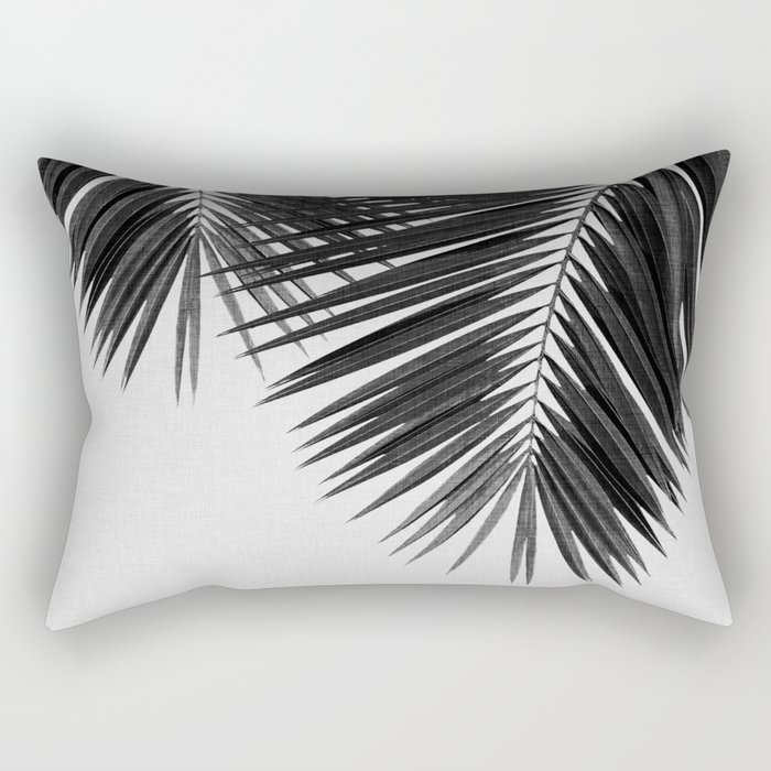 Palm Leaf Black & White II Rectangular Pillow