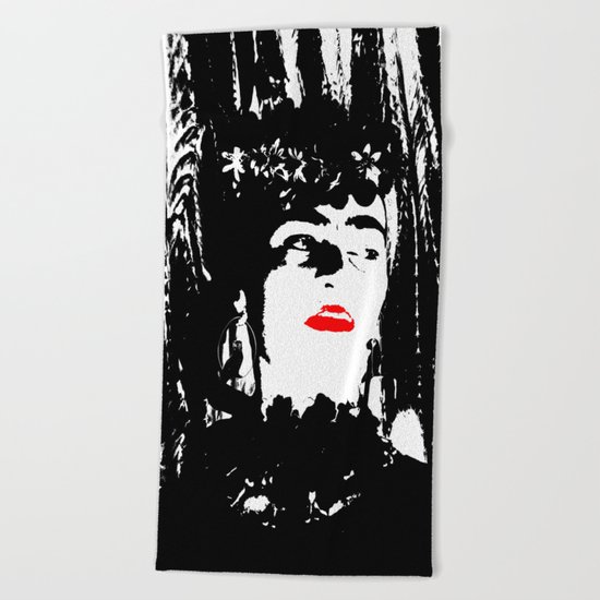 Freeda my Frida Black and White Beach Towel