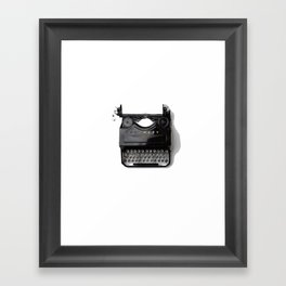 Typewriter (Black and White) Framed Art Print