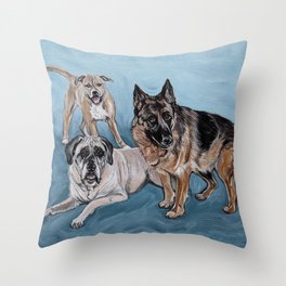 Best Dog Friends Throw Pillow