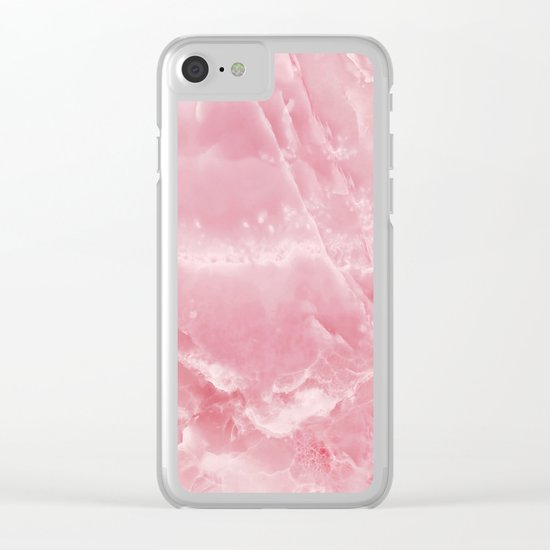 Pink onyx marble Clear iPhone Case