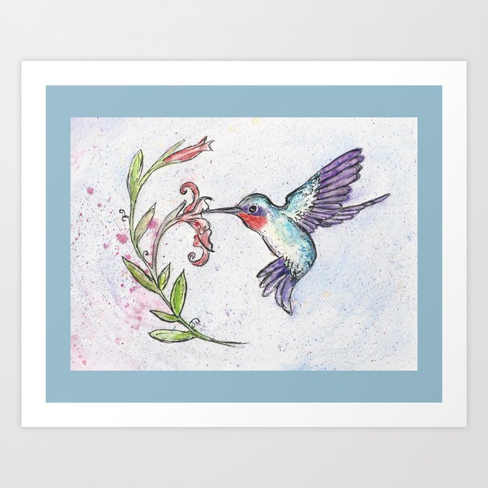 Winsome Hummingbird Art Print