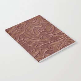 Chocolate Brown Tooled Leather Notebook
