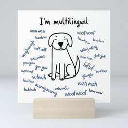Multilingual Dog Barks Mini Art Print